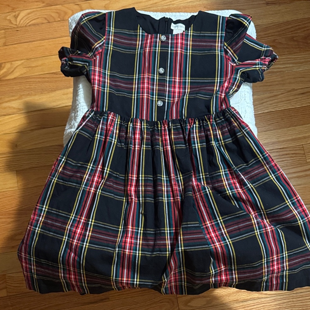 Crewcuts Plaid Dress - Red, Yellow, and Black, 7